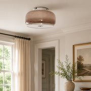 Liora Amber Glass Bauhaus Flush Mount Ceiling Light