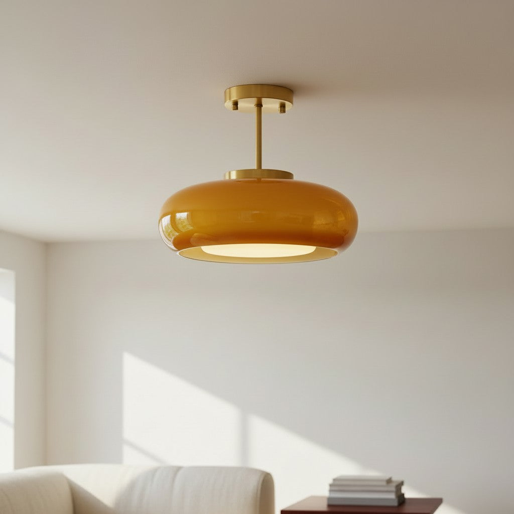 Bauvia Moderne Ronde Glazen Plafondlamp Schone Bauhaus Look Comfortabele Sfeerverlichting N63