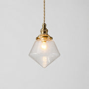 Bubble glass pendant with clear shade and warm canopy