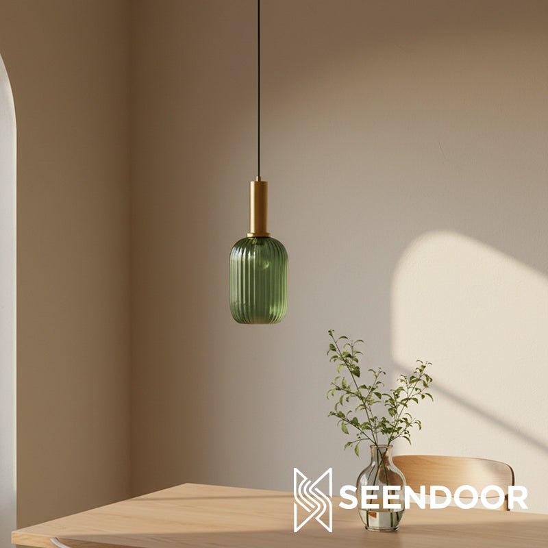 Glass Vintage Pendant Lamp - Sculptural Shade Design for Interior Spaces