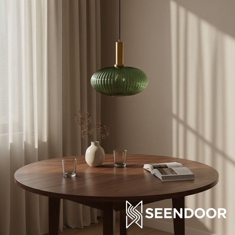 Glass Vintage Pendant Lamp - Sculptural Shade Design for Interior Spaces