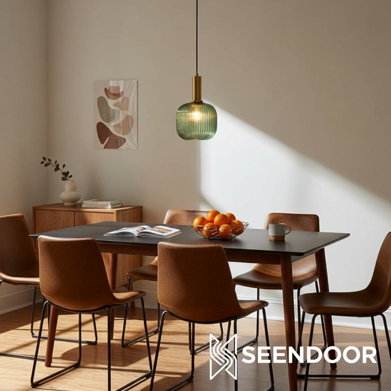 Glass Vintage Pendant Lamp - Sculptural Shade Design for Interior Spaces