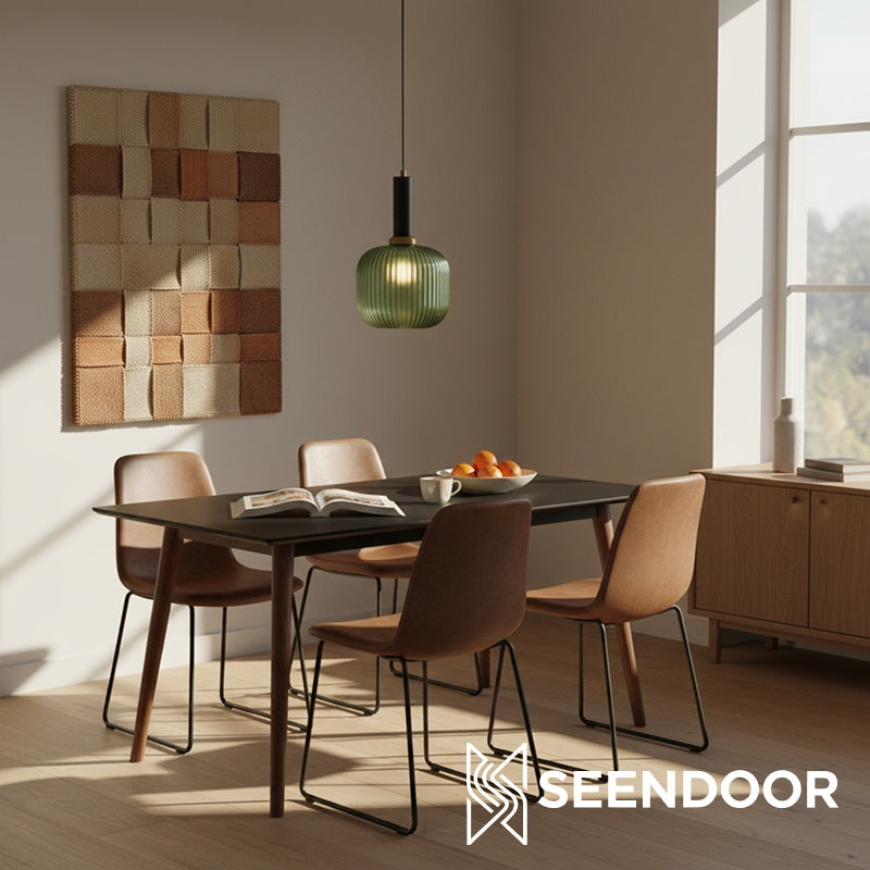 Glass Vintage Pendant Lamp - Sculptural Shade Design for Interior Spaces
