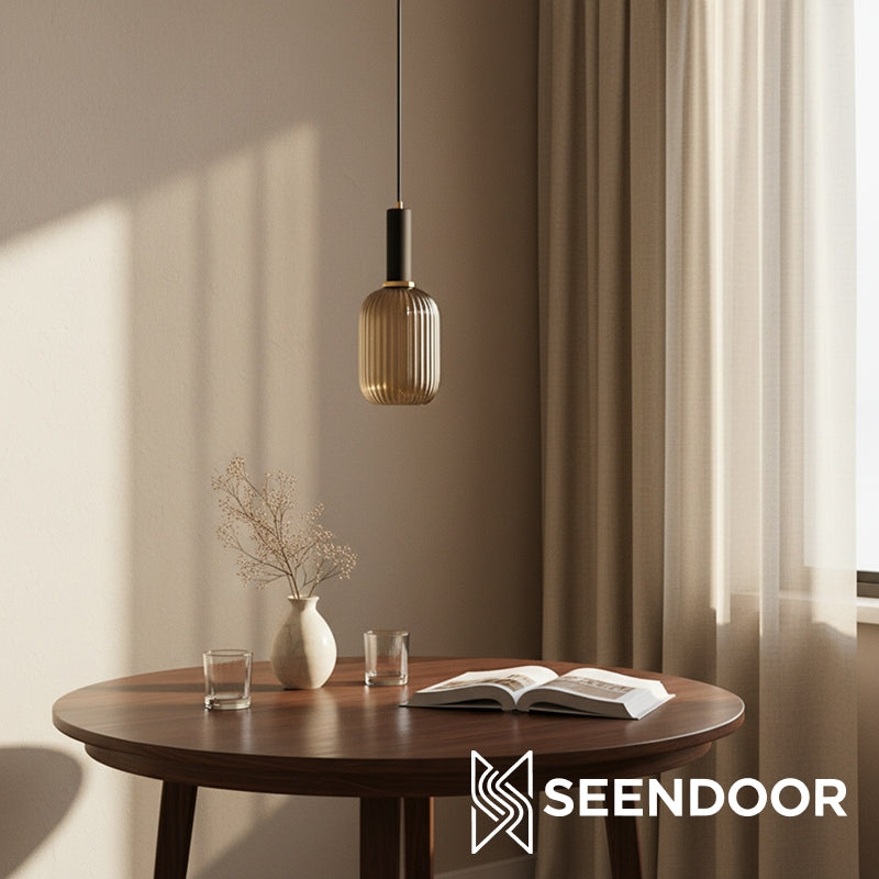 Glass Vintage Pendant Lamp - Sculptural Shade Design for Interior Spaces