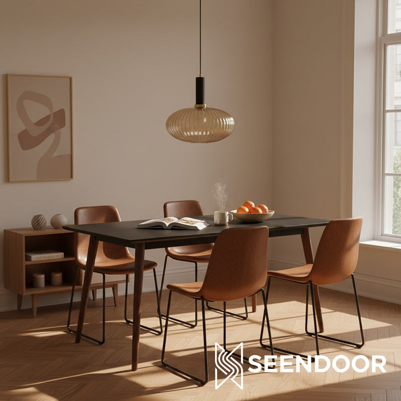 Glass Vintage Pendant Lamp - Sculptural Shade Design for Interior Spaces
