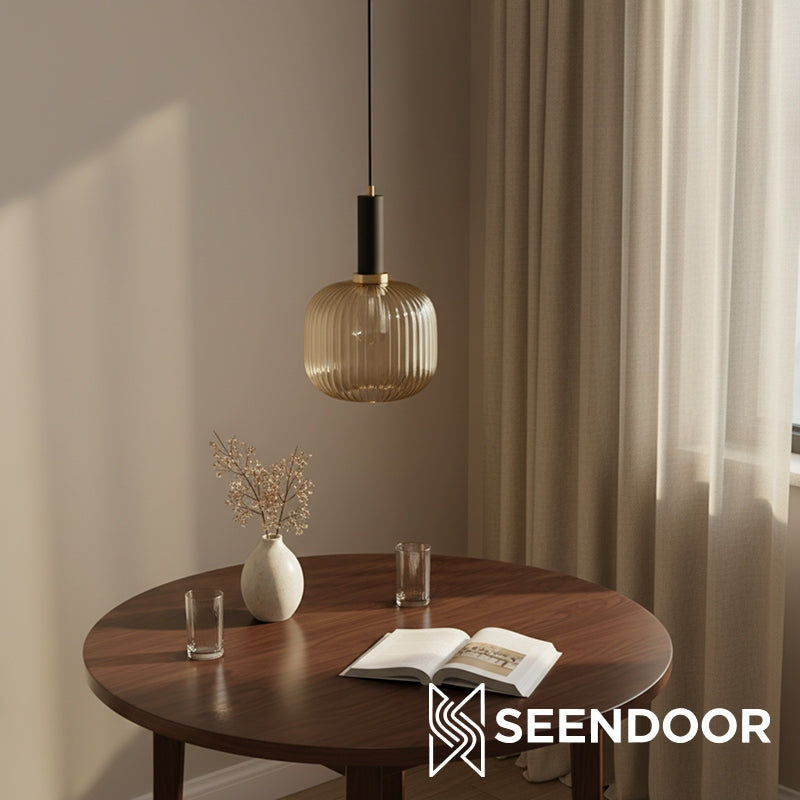 Glass Vintage Pendant Lamp - Sculptural Shade Design for Interior Spaces