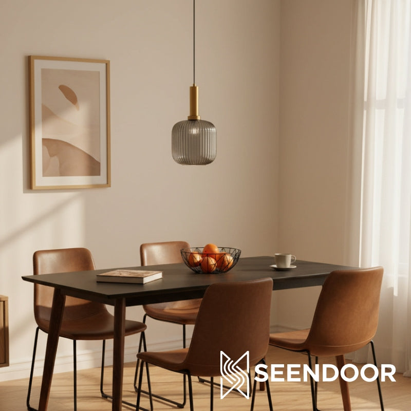 Glass Vintage Pendant Lamp - Sculptural Shade Design for Interior Spaces