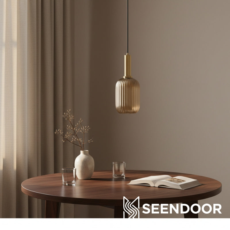Glass Vintage Pendant Lamp - Sculptural Shade Design for Interior Spaces
