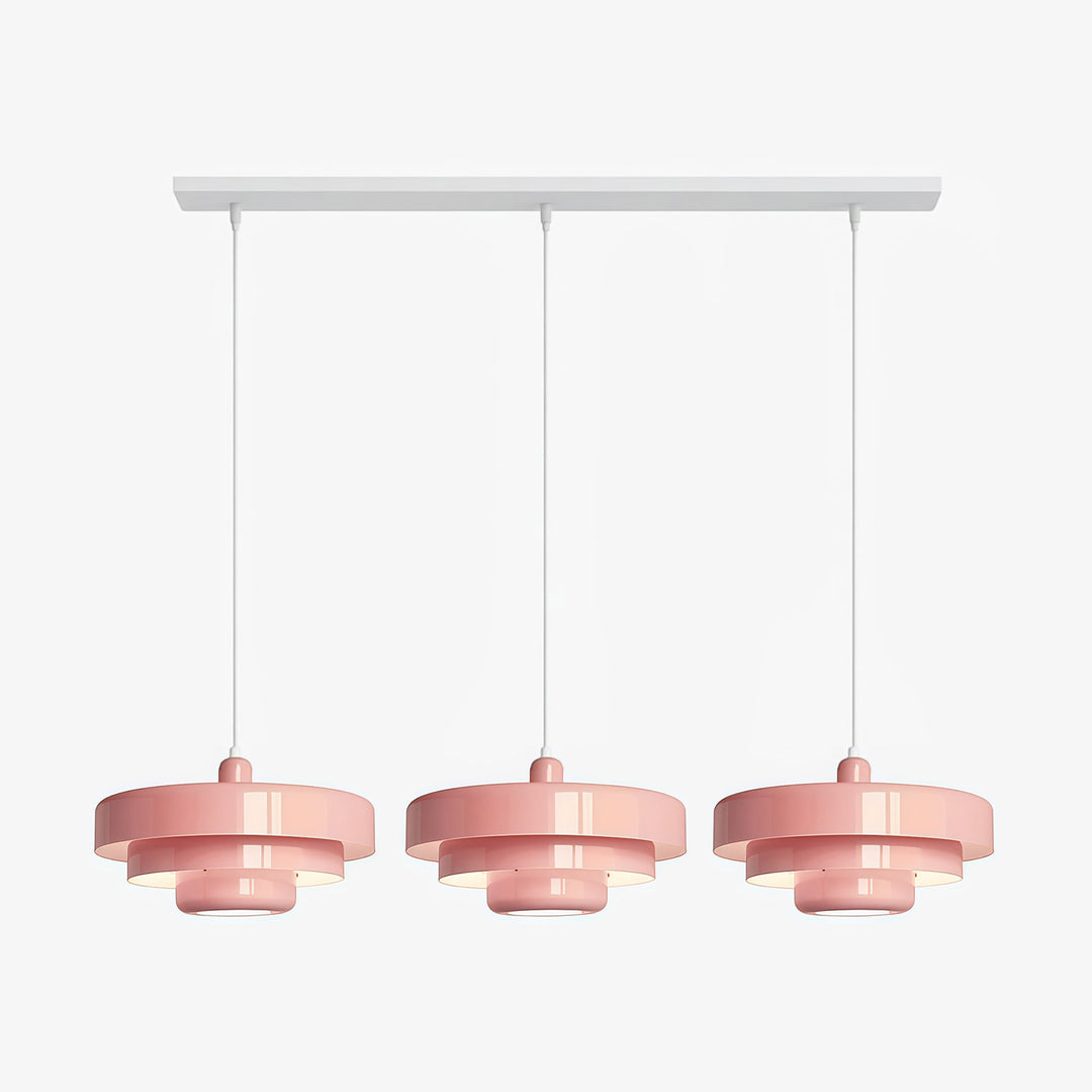 Lámpara Colgante de Disco Macaron de Tres Capas Moderna Malero - Iluminación Minimalista de Diseño para Comedor N52