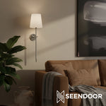 Load image into Gallery viewer, Averin Sleek Minimalist Fabric Wall Sconce for Bedroom &amp; Living Spaces
