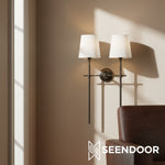 Load image into Gallery viewer, Averin Sleek Minimalist Fabric Wall Sconce for Bedroom &amp; Living Spaces
