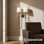 Load image into Gallery viewer, Averin Sleek Minimalist Fabric Wall Sconce for Bedroom &amp; Living Spaces
