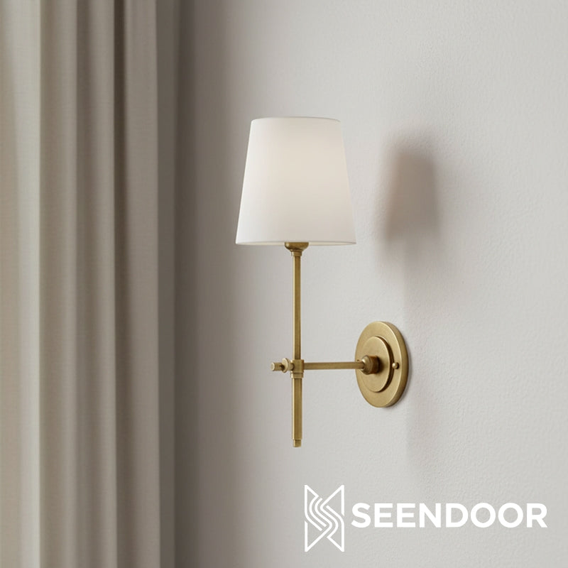 Averin Sleek Minimalist Fabric Wall Sconce for Bedroom & Living Spaces