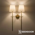 Load image into Gallery viewer, Averin Sleek Minimalist Fabric Wall Sconce for Bedroom &amp; Living Spaces
