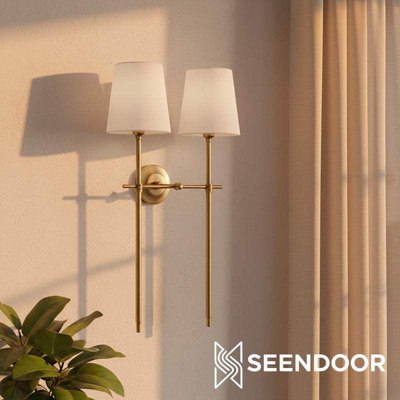 Averin Sleek Minimalist Fabric Wall Sconce for Bedroom & Living Spaces