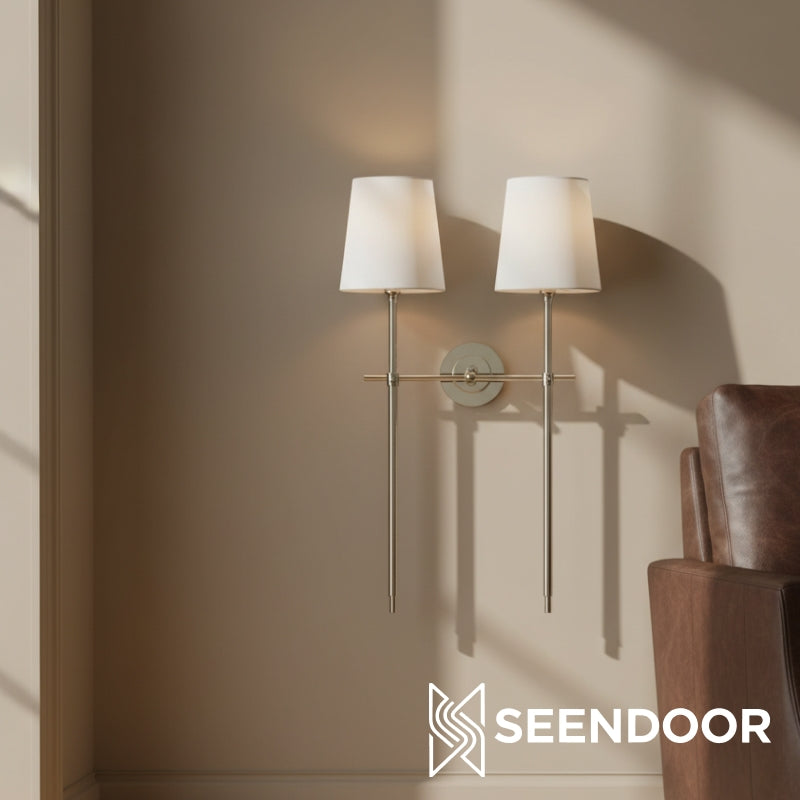 Averin Sleek Minimalist Fabric Wall Sconce for Bedroom & Living Spaces