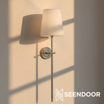 Load image into Gallery viewer, Averin Sleek Minimalist Fabric Wall Sconce for Bedroom &amp; Living Spaces
