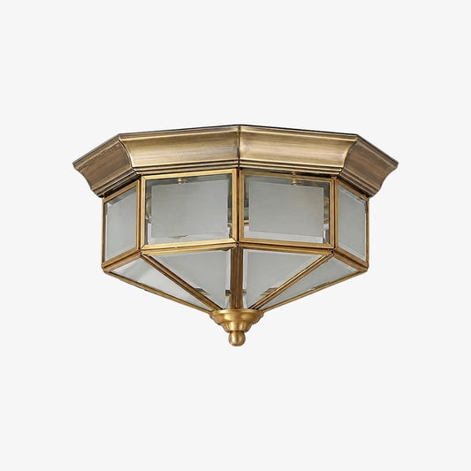 Lámpara de techo plana de estilo farol antiguo Braleen - diseño de vidrio esmerilado para el salón y el dormitorio