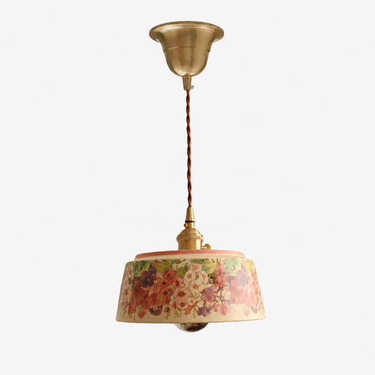 Vintage Floral Ceramic Pendant Light