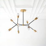 Load image into Gallery viewer, Mobilux Line Modern Geometric Chandelier - Brass Ceiling Light Fixture