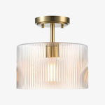 Afbeelding laden in galerijweergave, Calliope geribbelde heldere glazen plafondlamp flush