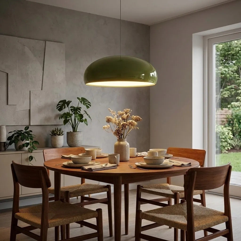 Haelen Bunte Nordische Schalenförmige Pendelleuchte - Moderner und Stilvoller Metallschirm Geeignet für Esszimmer und Küchen