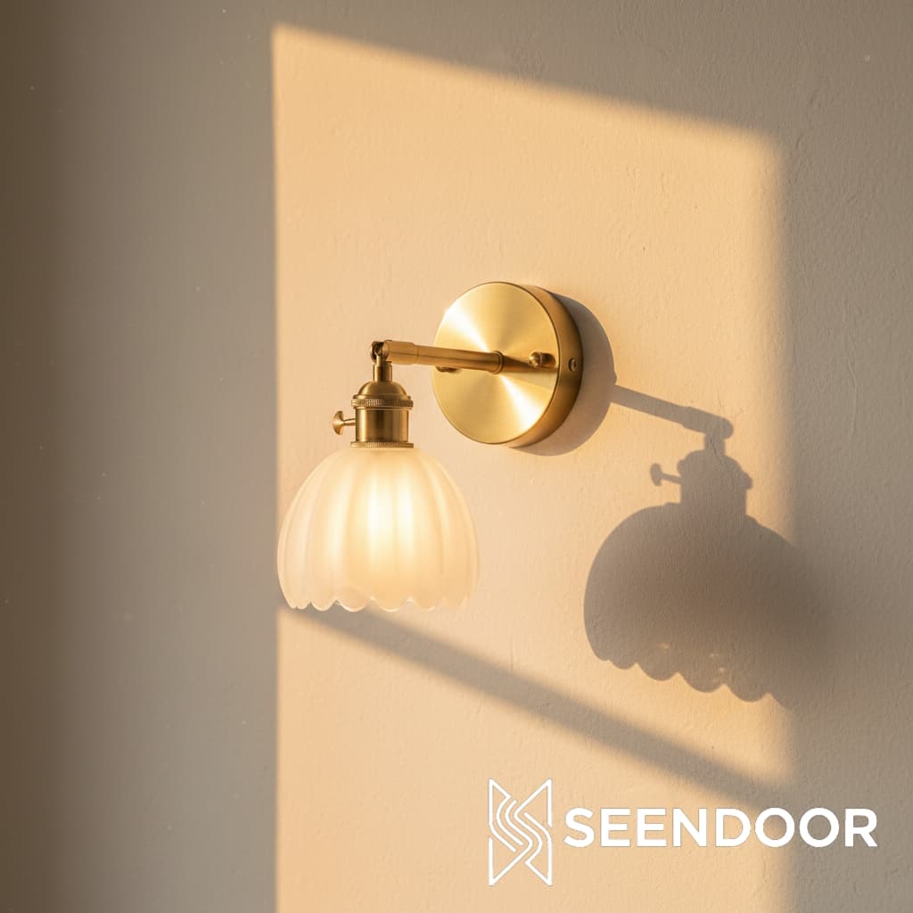 Gannon Vintage Lotus glazen wandlamp