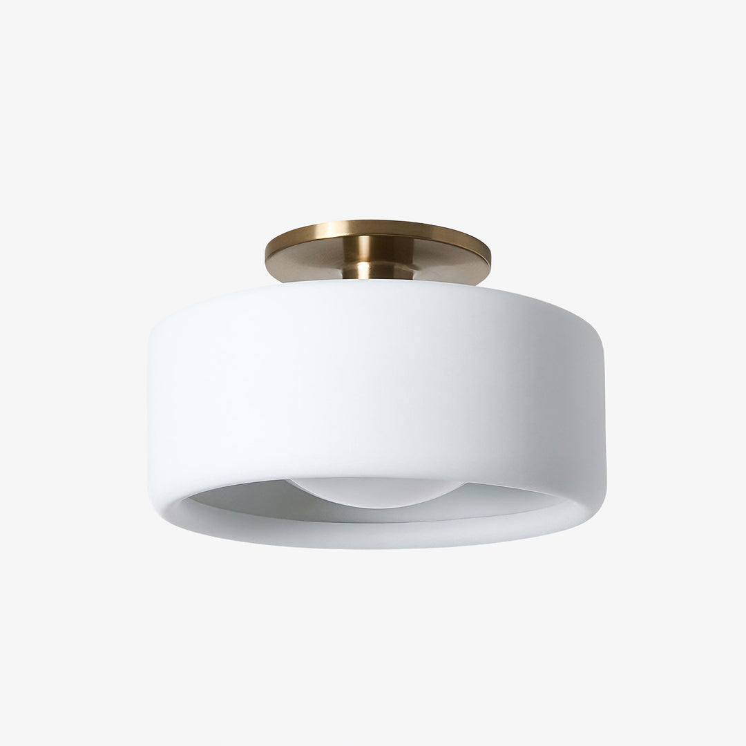 Cerova Modern Porcelain Flush Mount Ceiling Light– Elegant Ivory Shade