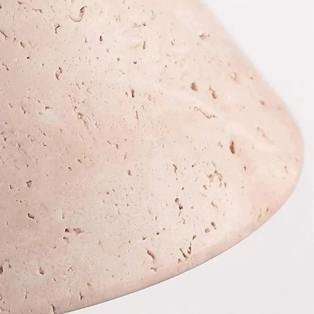 Travertijn Wandlamp - Natuurlijke Steen Wandlamp met Afgeronde Kap